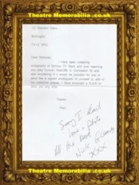 Nicholas Gleaves Autograph Signed Sheet Coronation Street
