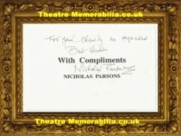 Nicholas Parsons Autograph Signed Compliments Sheet Sale of the Century