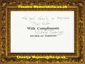 Nicholas Parsons Autograph Signed Compliments Sheet Sale of the Century
