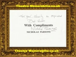 Nicholas Parsons signed compliments sheet