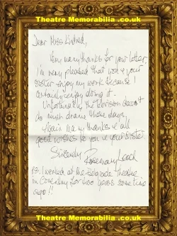 Rosemary Leach signed autograph sheet, 84 Charing Cross Road