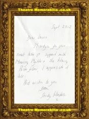 Shirley Henderson Autograph Signed Sheet Letter Harry Potter