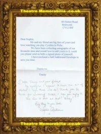 Sophie Colquhoun Autograph Signed Sheet Actress Plebs