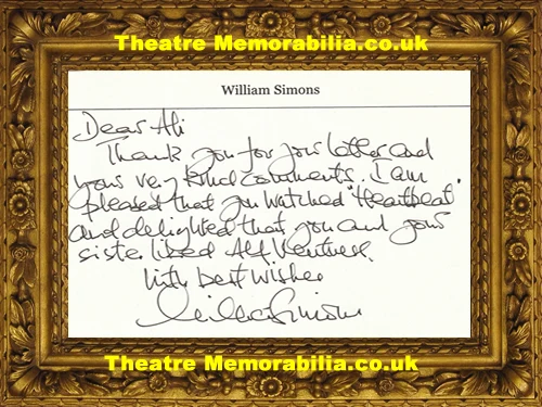 William Simons signed card Alf Ventress Heartbeat - image 2