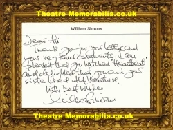 William Simons signed card Alf Ventress Heartbeat