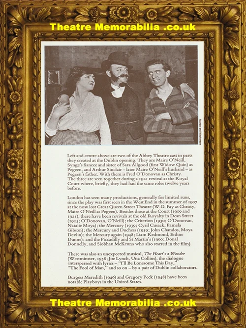 London Lyttelton Theatre National - Playboy Of The Western World 1976 - Image 5