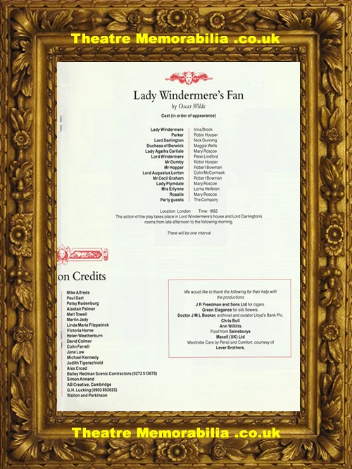 Cambridge Theatre Company - Lady Windermeres Fan - 1991 - Image 7