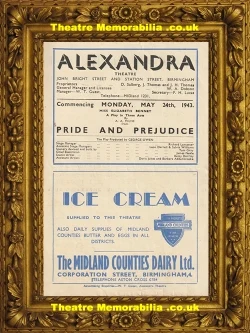 Pride And Prejudice theatre programme, London Alexander Theatre 1943