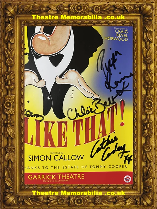 London Garrick Theatre - Just Like That - 2003 Tommy Cooper Multi Signed Poster - Image 8