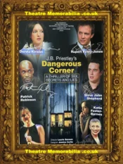 London Garrick Theatre – Dangerous Corners – 2002 Multi Signed Poster