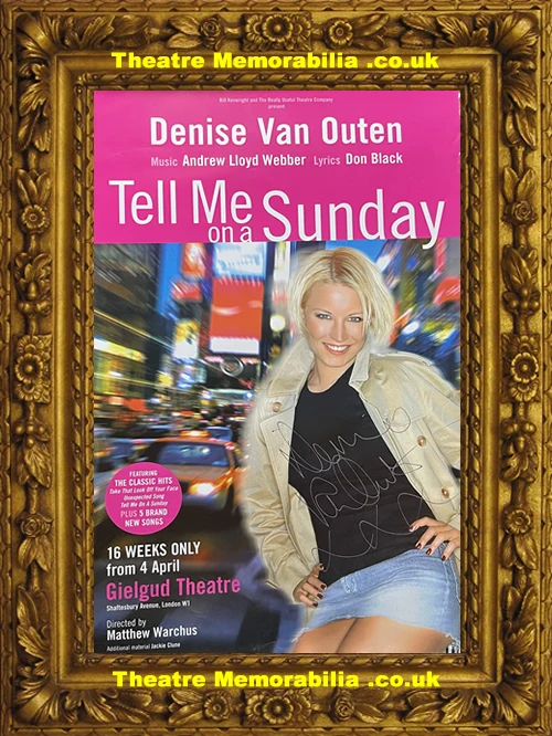 London Gielgud Theatre - Tell Me On A Sunday - 2003 Denise Van Outen Multi Signed Poster - Image 2