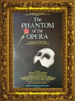 Phantom Of The Opera lobby card poster, Haymarket Theatre London 1986