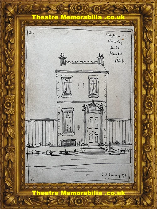 L S Lowry Drawing Pencil Sketch Drawing House Stalybridge 1951 - Image 2