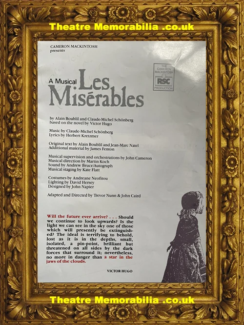 London Palace Theatre Les Miserables Souvenir Brochure Synopsis 1985 Signed - Image 6