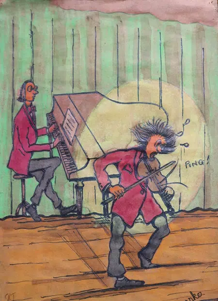 Gwendolen Jackson - Marko the Musician - Watercolour Painting