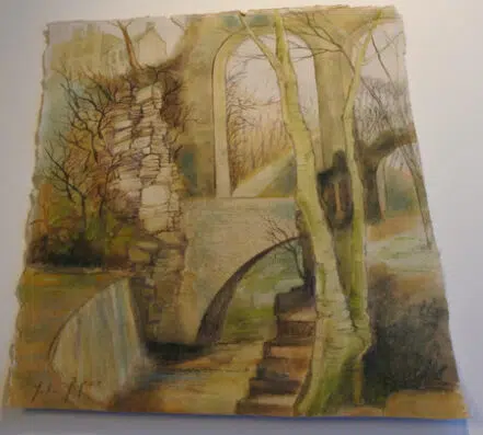 John Piper Watercolour Painting – Woodland Scene Picture
