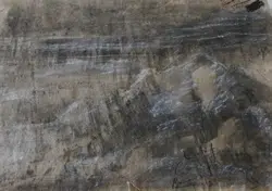 Kyffin Williams Pastel Picture Rugged Welsh Hillside