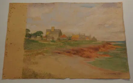 L S Lowry Chalk Pastels Picture – Beach Scene Sunderland 1941