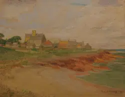 L S Lowry Chalk Pastels Picture – Beach Scene Sunderland 1941