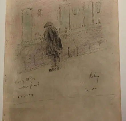 L S Lowry + Harold Riley & others – Man At The Bar Picture 1950s
