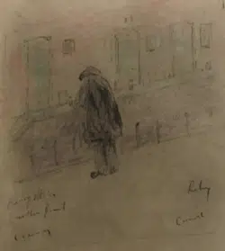L S Lowry + Harold Riley & others – Man At The Bar Picture 1950s