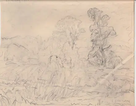L S Lowry Sketch – Drawing Art Work – Lytham St Anne 1950