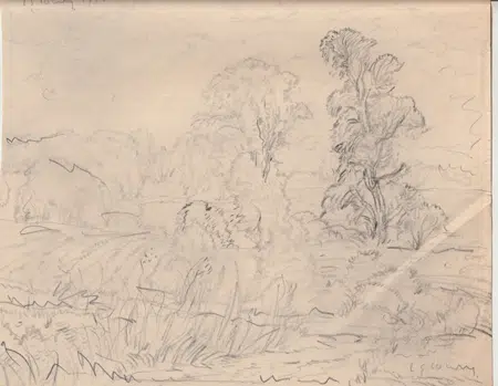L S Lowry Sketch - Drawing Art Work - Lytham St Anne 1950