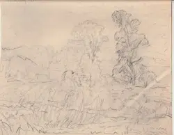 L S Lowry Sketch – Drawing Art Work – Lytham St Anne 1950