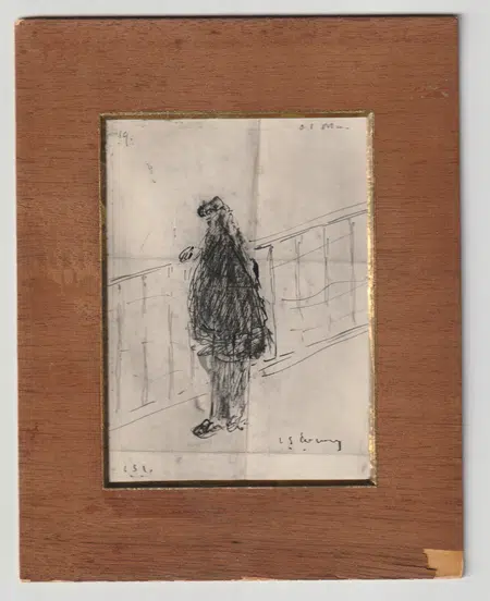 L S Lowry Sketch - Drawing Art Work - Old Man - 1906