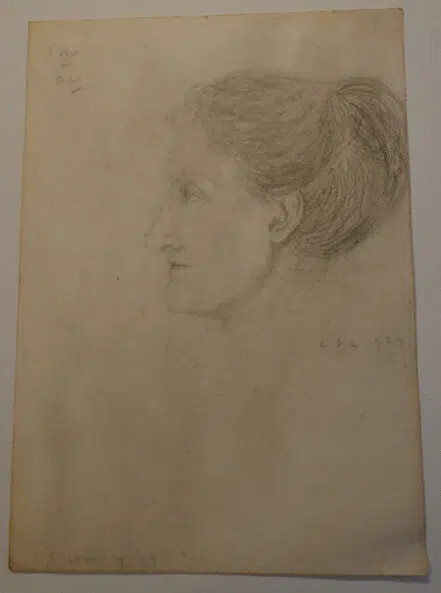 L S Lowry Sketch Drawing Head Of Woman – Mother – 1929 – OLD