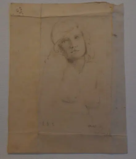 L S Lowry Sketch Drawing of a Beautiful Topless Woman 1921