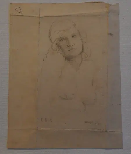 L S Lowry Sketch Drawing of a Beautiful Topless Woman 1921