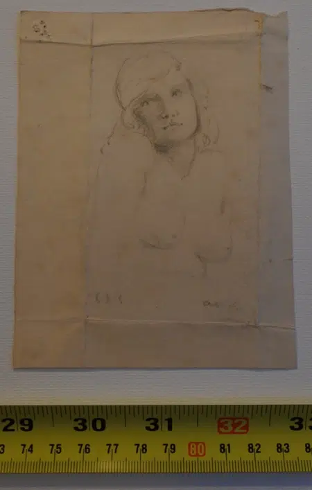 L S Lowry Sketch Drawing of a Beautiful Topless Woman 1921
