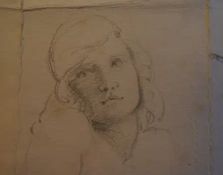 L S Lowry Sketch Drawing of a Beautiful Topless Woman 1921