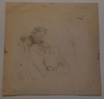 L S Lowry Sketch Drawing Of His Mother – 1917 – OLD