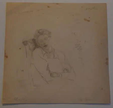 L S Lowry Sketch Drawing Of His Mother - 1917 - OLD