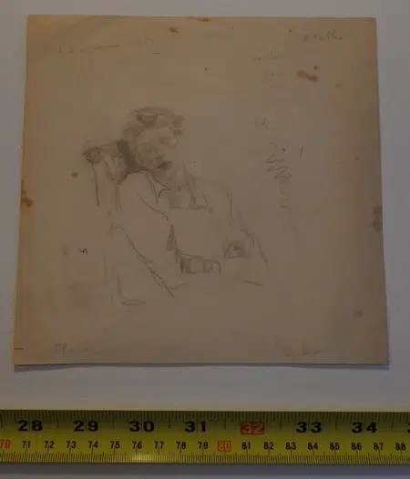 L S Lowry Sketch Drawing Of His Mother - 1917 - OLD