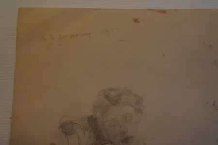 L S Lowry Sketch Drawing Of His Mother - 1917 - OLD
