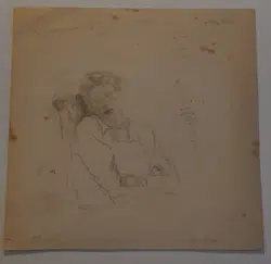 L S Lowry Sketch Drawing Of His Mother – 1917 – OLD