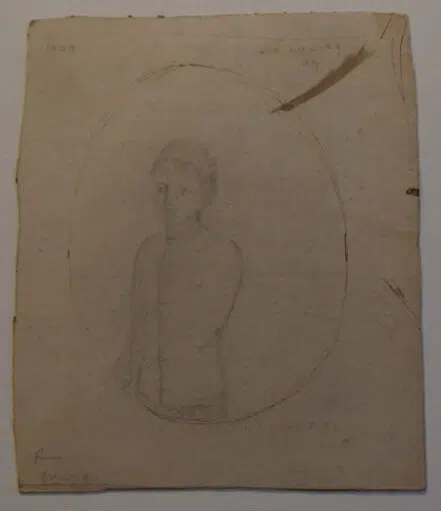 L S Lowry Sketch Drawing Of His Mother – 1909 – OLD