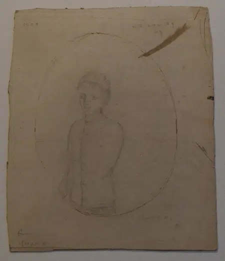 L S Lowry Sketch Drawing Of His Mother - 1909 - OLD