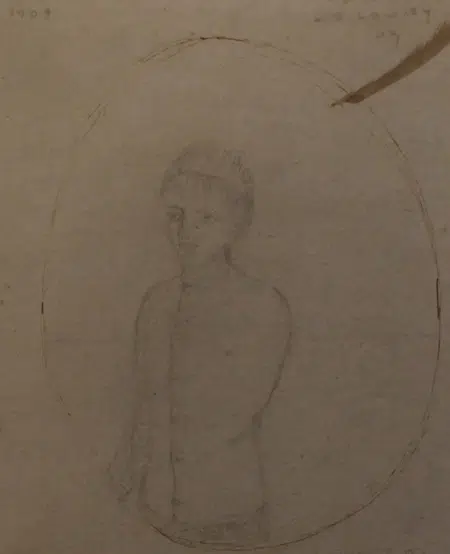 L S Lowry Sketch Drawing Of His Mother - 1909 - OLD
