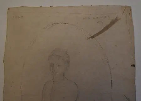 L S Lowry Sketch Drawing Of His Mother - 1909 - OLD