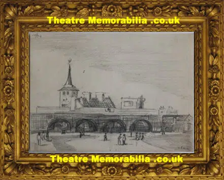 L S Lowry Sketch Pencil Drawing – Figures on the beach – 1974