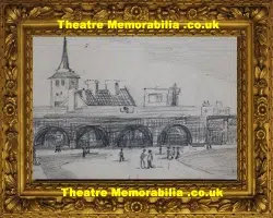 L S Lowry Sketch Pencil Drawing – Figures on the beach – 1974
