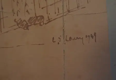 L S Lowry Sketch Pencil Drawing - Tramp - Peel Park 1969