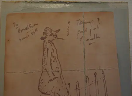L S Lowry Sketch Pencil Drawing - Tramp - Peel Park 1969