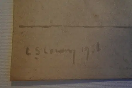 L S Lowry Sketch Picture Drawing - Man walking Pendlebury 1956