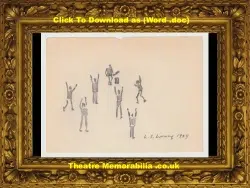 L S Lowry Sketch Picture Drawing – Playing Cricket 1939