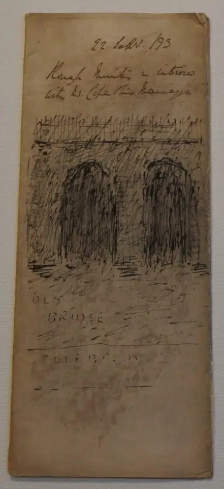 L S Lowry Sketch Picture Drawing – Special Document – 1901 – OLD
